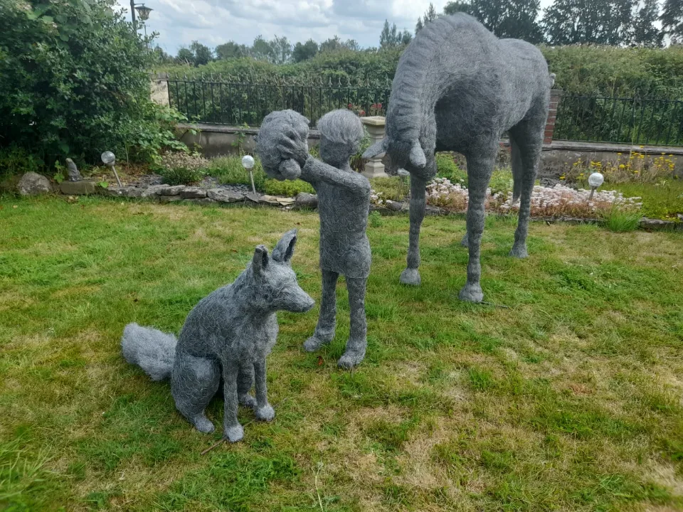 Picture of a Fox ,Person & Horse